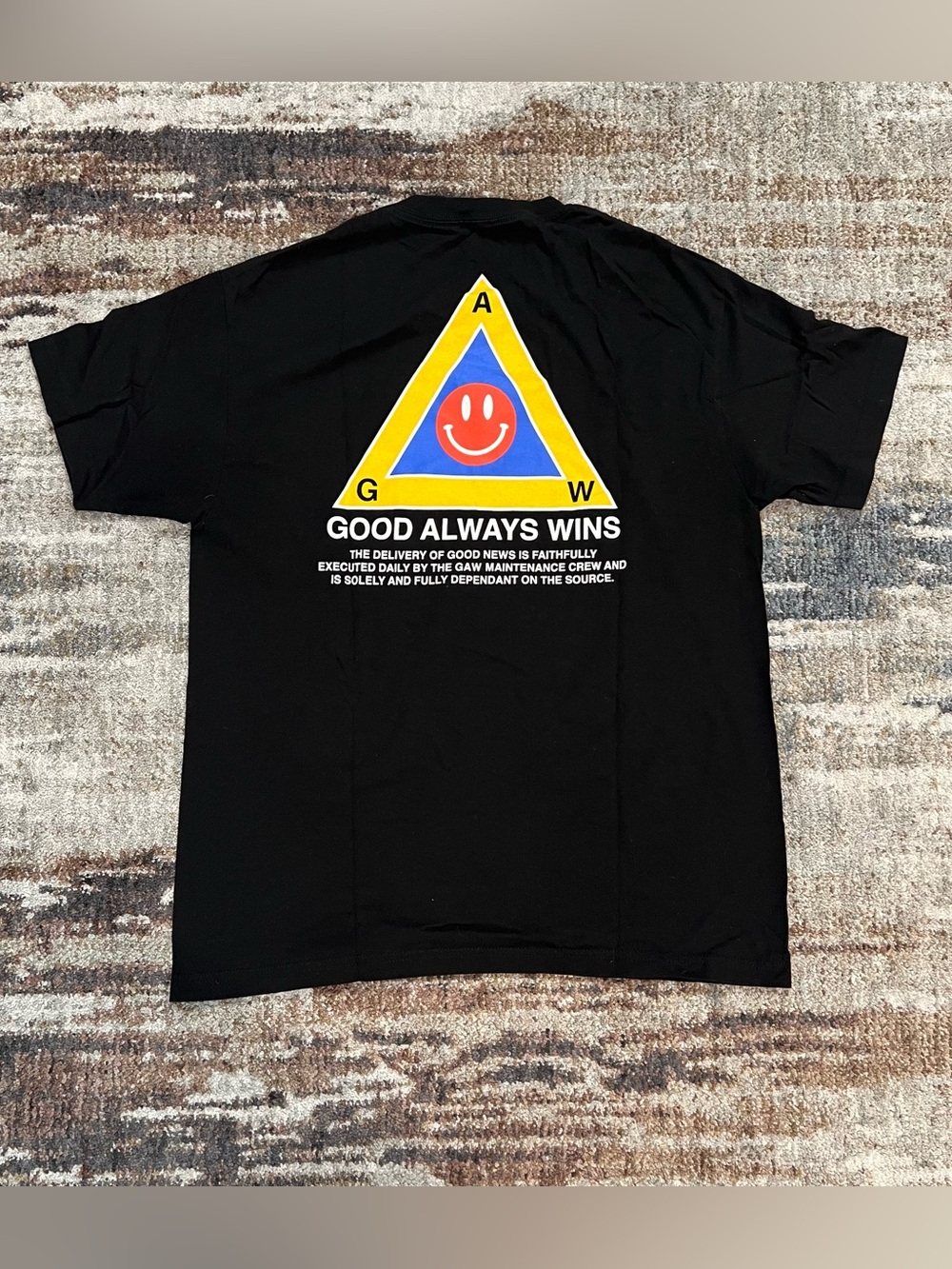 NEW GOOD ALWAYS WINS Big Back Logo Tee Shirt